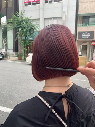 ショート カラー パーマ/ボブ/ レイヤー/豊浦翔太のヘアスタイル