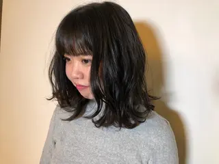 ミディアム 片山美穂 心斎橋・北堀江のヘアスタイル