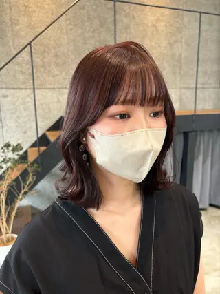 ミディアム カラー パーマ ヘアアレンジ 押切 響 のヘアスタイル