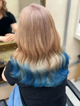 セミロング ブリーチ ショーヤのヘアスタイル