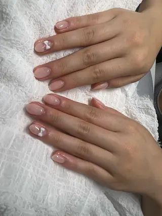 ネイル 長さ出し専門 パーツのネイルデザイン