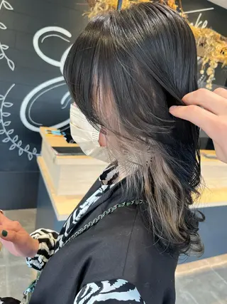 セミロング カラー 名古屋/デザイン/ ブリーチ/松井亮磨のヘアスタイル