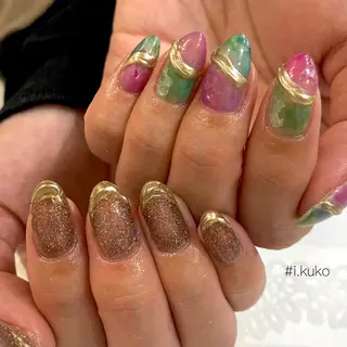 ミディアム ネイル Chipieee Ikukoのネイルデザイン
