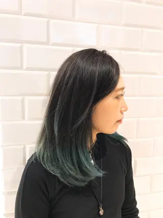 ミディアム カラー PEWL所属・クロスパーマ松永裕久 似合わせカットのヘアスタイル