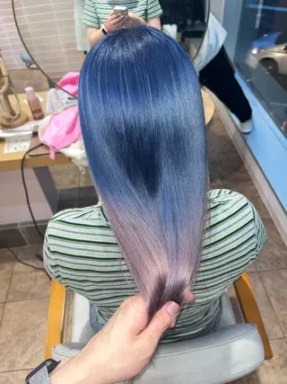 ロング カラー ぱっつんボブ☆メンズ カットYUTOのヘアスタイル