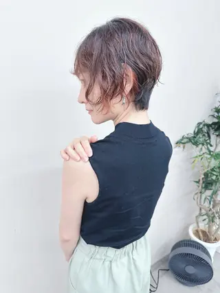 ショート パーマ とうい/パーマボブ/ くせ毛/丸みボブのヘアスタイル