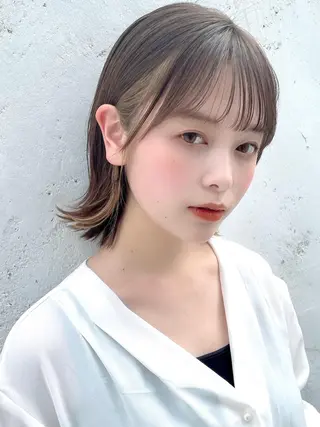 ショート カラー 宮澤  タケル ミディアムヘアのヘアスタイル
