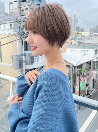 ショート 縮毛/美髪/レイヤー ボブレイヤー/小原のヘアスタイル