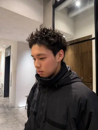 ショート パーマ メンズ heavenly by HAVANA新宿所属・メンズショート/ピン パーマ/新宿/フウガのヘアスタイル