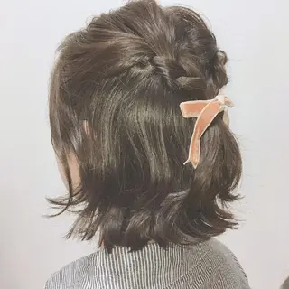 ミディアム ヘアアレンジ 美髪水素カラー✨ 迫田ゆりのヘアスタイル