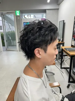 ショート メンズ メンズモテパーマ💙 fuwaのヘアスタイル