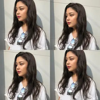 ロング エクステ ハイトーン 💭黒崎ハルカのヘアスタイル