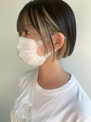 ショート nuu所属・💜ショート💜 ウルフ、ボブ二色亜美のヘアスタイル