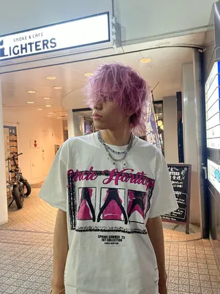 ミディアム カラー メンズ RIN／韓国ヘア レイヤーカットのヘアスタイル