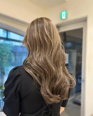 ロング カラー ハイライト/ レイヤー/銀座のヘアスタイル