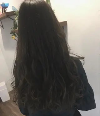 ロング ブリーチ毛縮毛矯正 👑山口のヘアスタイル