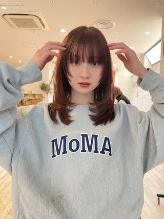 セミロング カラー 内山 湧勝/ショート パーマ特化美容師のヘアスタイル