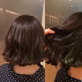 ミディアム カラー 加藤 あやみのヘアスタイル