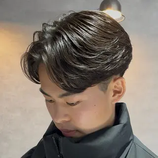 ショート カラー パーマ メンズ センターパート マスターかずまのヘアスタイル