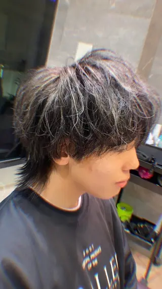 カラー パーマ メンズ メンズ特化/フェザー /パーマ/伊勢元のヘアスタイル