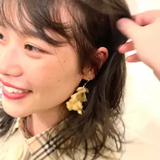 ミディアム カラー パーマ 長瀬遥姫❁⃘笹塚 インナーカラーのヘアスタイル