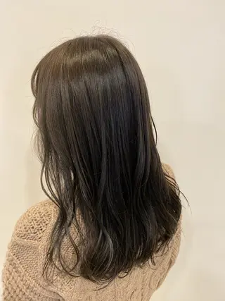 セミロング カラー 藤原 克宏のヘアスタイル