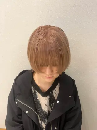 ショート カラー ヘアセット/ピンク /レッド/あつはのヘアスタイル