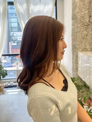 カラー 🌼花屋併設🌼 木下奈々望のヘアスタイル