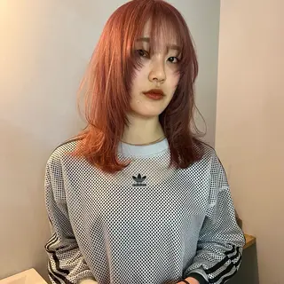 セミロング 舟橋耀/ブリーチカラ ー/レイヤーカットのヘアスタイル