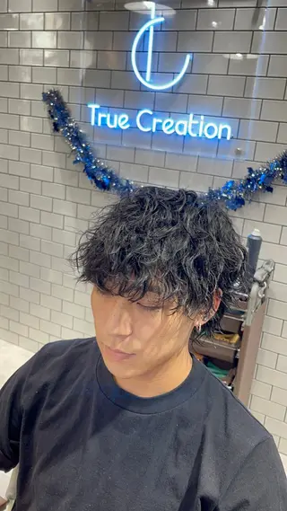 ミディアム パーマ メンズ メンズカット パーマ/稲葉のヘアスタイル