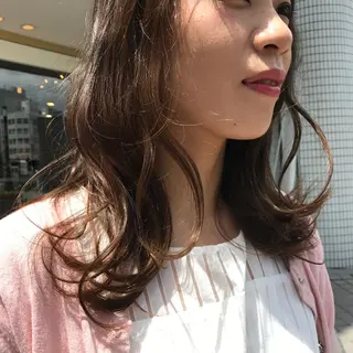 セミロング カラー パーマ ヘアアレンジ メンズ キッズ ネイル マツエク・マツパ uno pulir所属・トップスタイリスト 永尾拓也のヘアスタイル