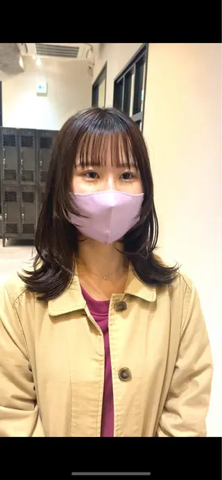 ミディアム カラー しおり/パーマ/ newi町田のヘアスタイル