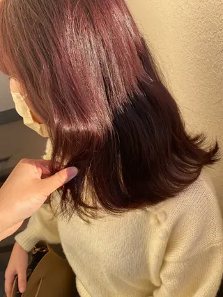 ミディアム カラー les baladins du miroir所属・🍃YURI 🍃のヘアスタイル