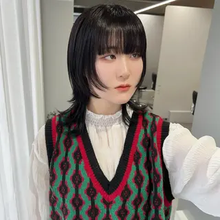 ミディアム 🐺立川のウルフ屋 さん🐺おかみ🐺のヘアスタイル