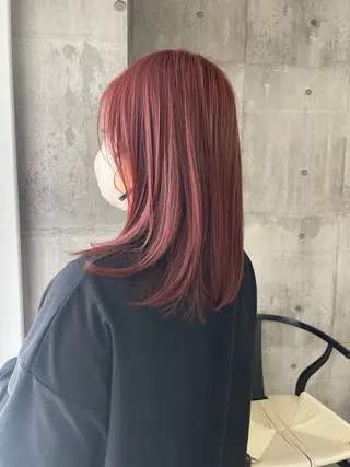 セミロング カラー 錦 茉李のヘアスタイル