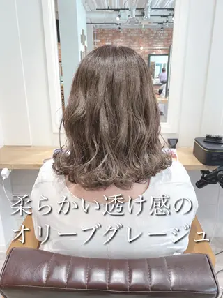 セミロング カラー 艶髪カラー 渡辺岳也のヘアスタイル