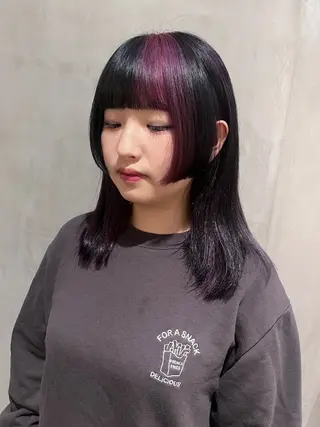 ミディアム カラー オタク特化🎀 顔まわり🎀ゆうなのヘアスタイル