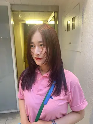 ミディアム カラー ヒガシ サヨのヘアスタイル