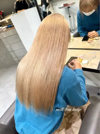 ロング カラー Beleza Shibuya所属・ヒロミ/ミルクティー /ブロンド/ピンクのヘアスタイル