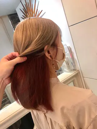 セミロング カラー デザインカラー🎨 下北沢 / 磯部のヘアスタイル
