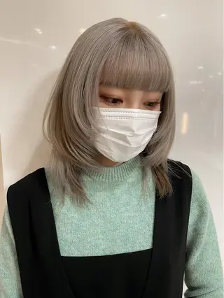 ミディアム カラー ハイトーン/ブリーチ /ウルフ⛓️MAKIのヘアスタイル