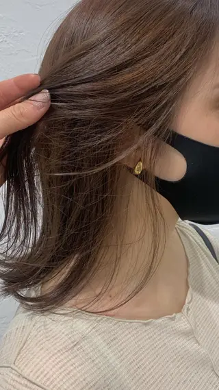セミロング カラー 顔周りレイヤー 🎀マリノのヘアスタイル