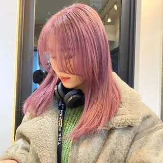 セミロング カラー 藤山大地/髪質改善 /透明感/ブリーチのヘアスタイル