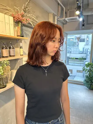 ミディアム 心斎橋ヘアカラー ブリーチmarinaのヘアスタイル