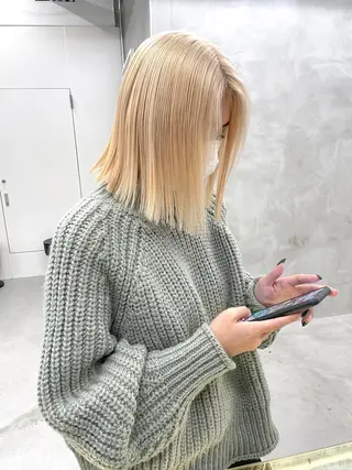 セミロング カラー yurika☁️ 似合わせ｜レイヤーのヘアスタイル