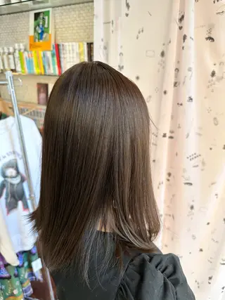 ミディアム ORANGE POP _HIBIKIのヘアスタイル