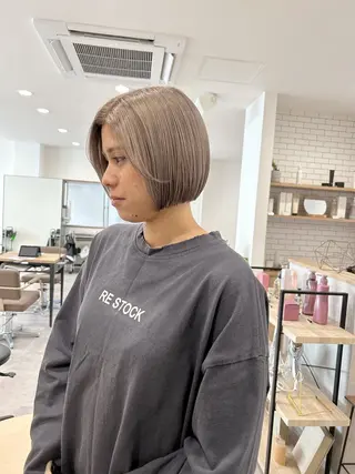 ショート カラー ボブ/ハイトーン 立川loose 下田のヘアスタイル