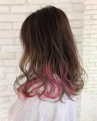 セミロング カラー パーマ ヘアアレンジ マツエク・マツパ レイヤー＆カラー 人気美容師倉崎涼のヘアスタイル