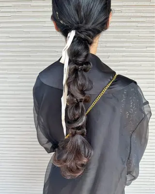 ロング ヘアアレンジ ブリーチなしWカラー ヘアセット🎀はるかのヘアスタイル