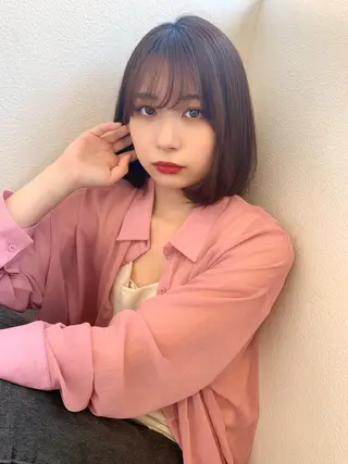 ミディアム カラー 藤間 帆乃夏（とうまほのかのヘアスタイル